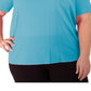 Blusa Raglan Feminina NY Collection Azul Tamanho 2X