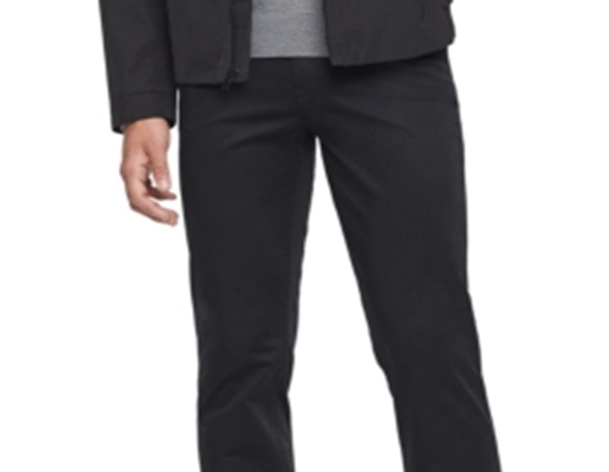 Calça Calvin Klein Masculina Slim Fit Autêntica de Cetim com Cinco Bolsos Preta Tamanho 38X30