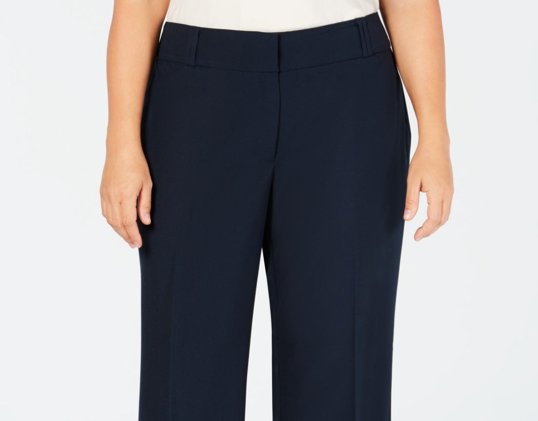 Calça feminina Alfani Curvy Bootcut Tummy Control Azul Tamanho 24W