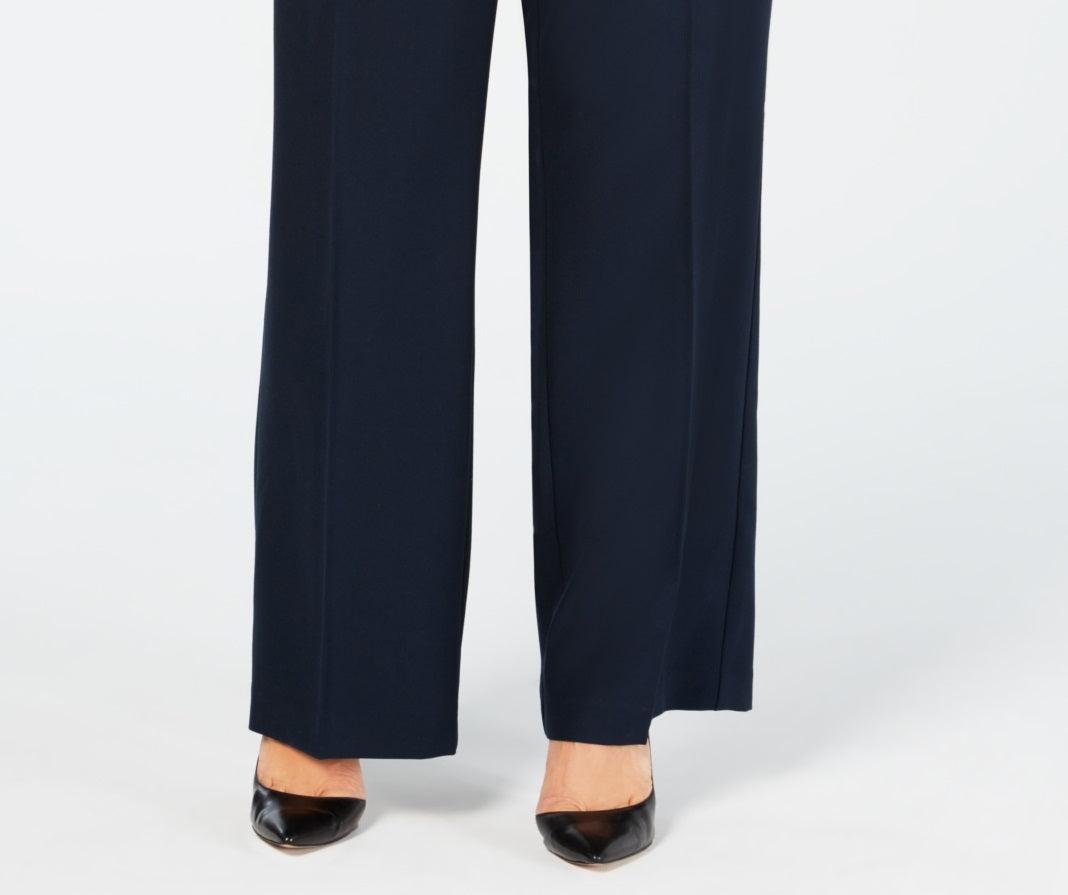 Calça feminina Alfani Curvy Bootcut Tummy Control Azul Tamanho 24W