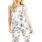 Conjunto de pijama feminino com estampa de renda Charter Club, tamanho X-G, branco