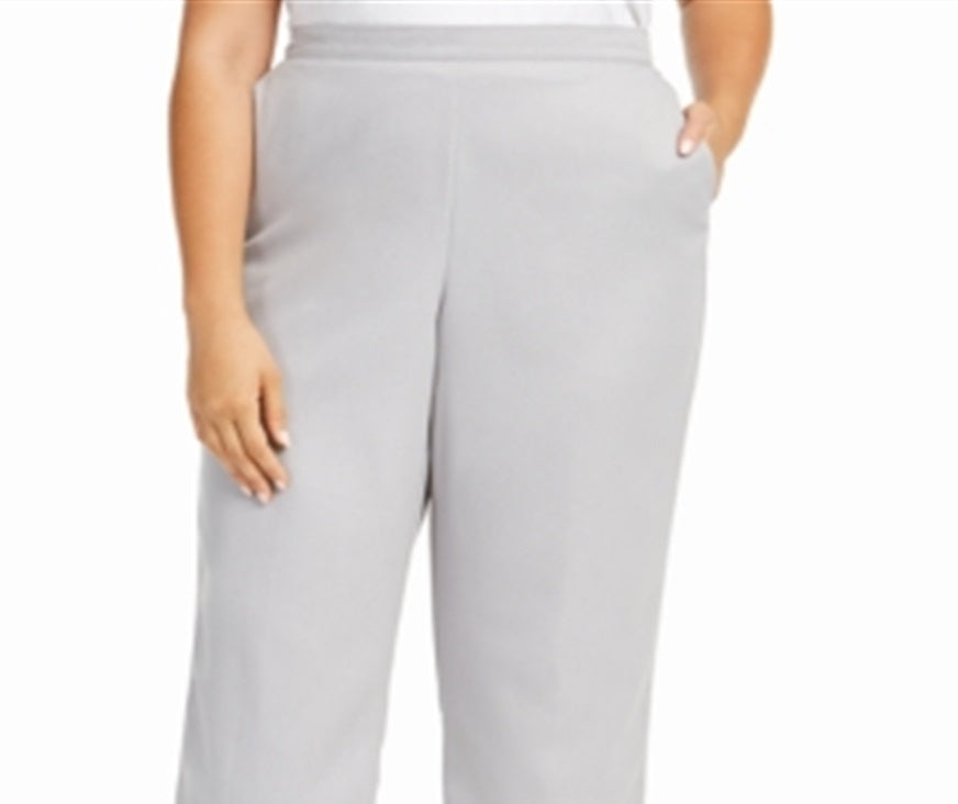 Calça feminina Alfred Dunner Lake Geneva cinza tamanho 20W