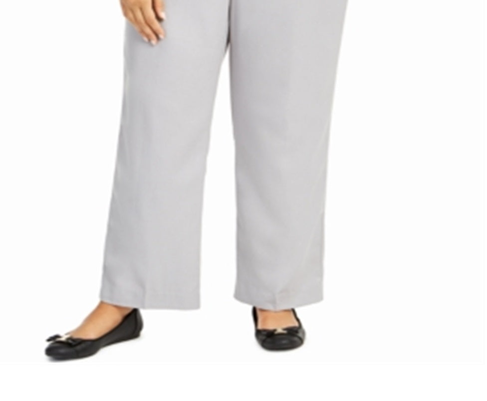 Calça feminina Alfred Dunner Lake Geneva cinza tamanho 20W