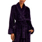 Charter Club Robe feminino de pelúcia em zigue-zague longo e aconchegante, roxo, tamanho extragrande