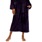 Charter Club Robe feminino de pelúcia em zigue-zague longo e aconchegante, roxo, tamanho extragrande