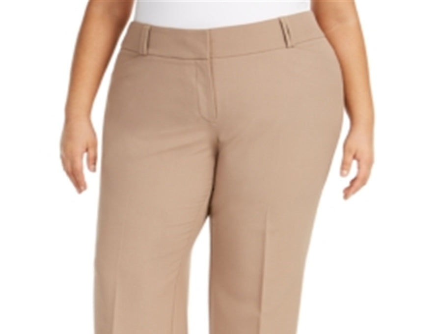 Calça feminina Alfani Curvy Bootcut Tummy Control, bege, tamanho 24W