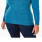 Suéter de cashmere com gola redonda feminino Charter Club, azul, tamanho 3X
