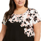 Camiseta feminina estampada Alfani preta tamanho 1X