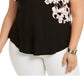 Camiseta feminina estampada Alfani preta tamanho 1X