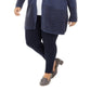 Cardigan feminino Karen Scott com estampa e bordado, azul, tamanho 3X