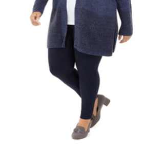 Cardigan feminino Karen Scott com estampa e bordado, azul, tamanho 3X