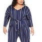 Macacão feminino gaúcho com estampa frontal e amarração NY Collection, azul, tamanho 1X
