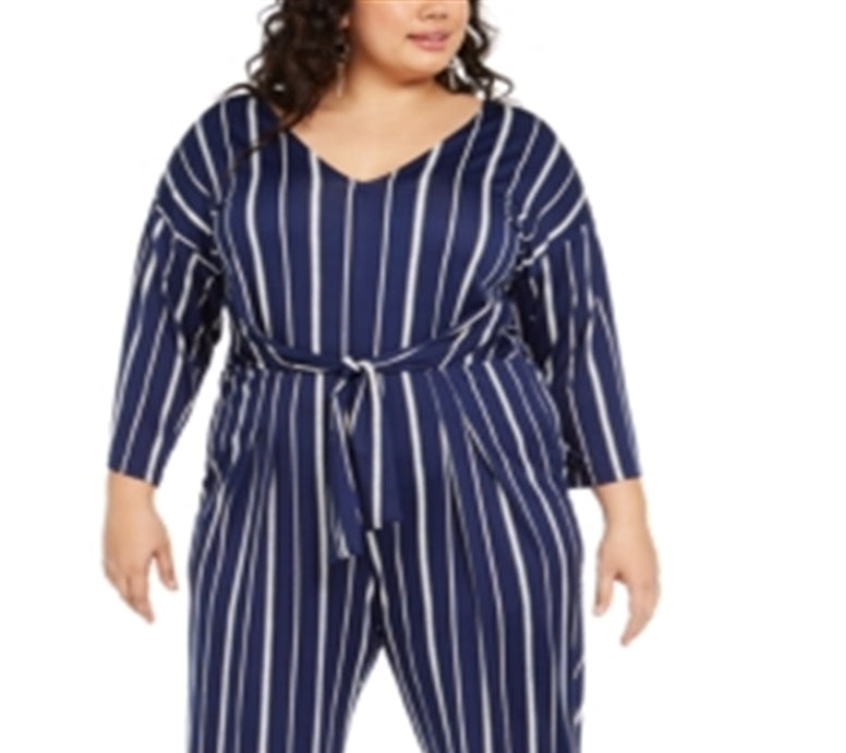 Macacão feminino gaúcho com estampa frontal e amarração NY Collection, azul, tamanho 1X