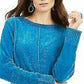 Suéter feminino Petite Chenille da Style &amp; Co, azul, tamanho pequeno