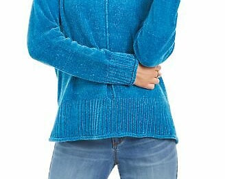 Suéter feminino Petite Chenille da Style &amp; Co, azul, tamanho pequeno