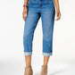 Jeans Capri Curvy Fit Feminino Estilo &amp; Co Petite Preto Tamanho 1