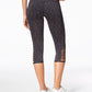 Leggings recortadas com estampa tingida espacial feminina Ideology, pretas, tamanho extra pequeno