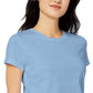 Camiseta feminina Maison Jules High-Low, azul, tamanho X-S