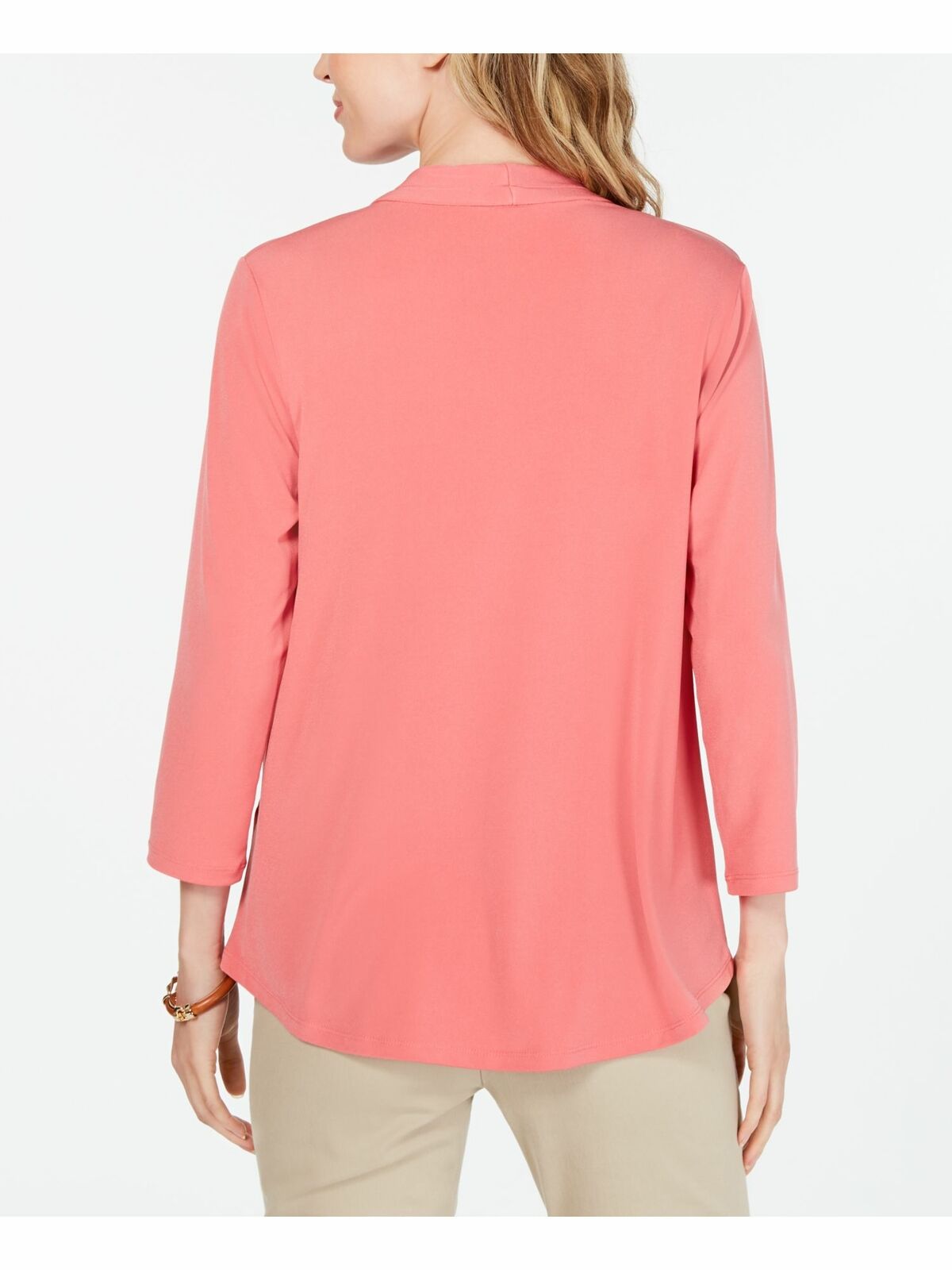 Blusa feminina Charter Club manga 3/4 rosa escuro tamanho extragrande