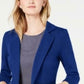Blazer de malha feminino Maison Jules com manga 3/4, azul marinho, tamanho pequeno