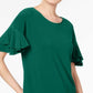 Blusa feminina com mangas franzidas INC International Concepts, verde médio, tamanho médio