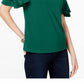 Blusa feminina com mangas franzidas INC International Concepts, verde médio, tamanho médio
