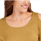 JM Collection Top feminino com ombros descobertos, dourado, tamanho extrapequeno