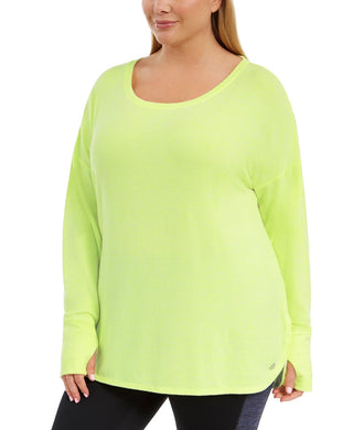 Ideology Women's Long Sleeve T-Shirt Gold Size 1X