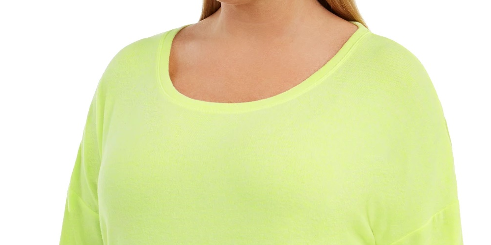 Camiseta feminina de manga comprida Ideology, dourada, tamanho 1X