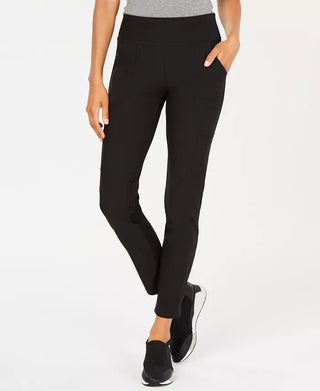 Ideology Women's Knit Back Woven Pants Black Size Small