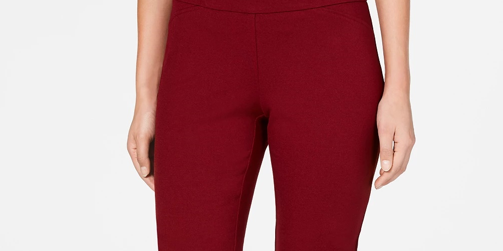 Calças femininas Charter Club Cambridge Pull On Ponte, tamanho médio, vermelho, tamanho 6