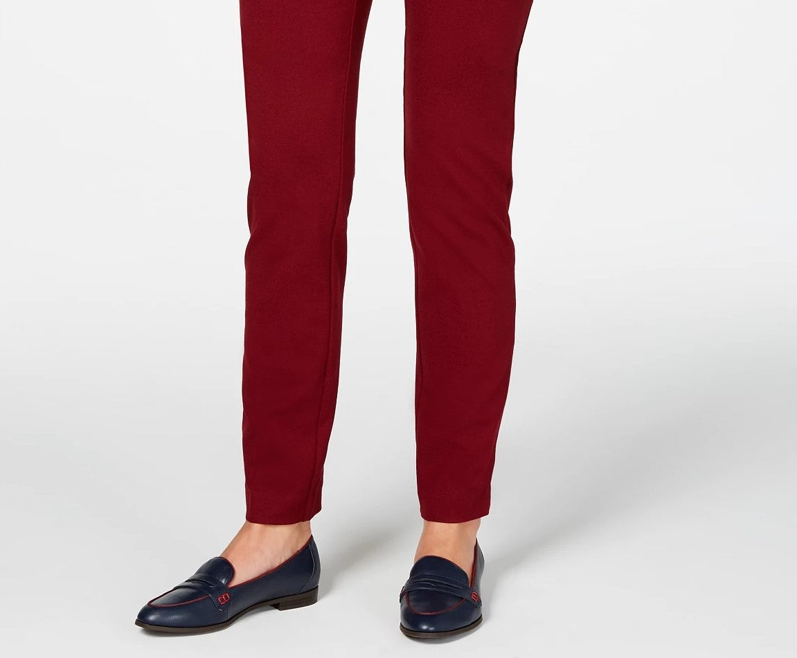 Calças femininas Charter Club Cambridge Pull On Ponte, tamanho médio, vermelho, tamanho 8
