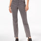 Jeans feminino estilo &amp; co com controle de barriga, perna reta, cinza escuro, tamanho 16