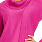 JM Collection Suéter Feminino com Gola Redonda e Manga Longa Roxo Escuro Tamanho Grande