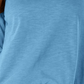 Blusa feminina de manga comprida e gola redonda, tamanho médio, azul, tamanho X-S