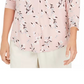 Top feminino estampado com decote em V Charter Club, tamanho Lt/Paspink, tamanho G