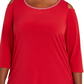 Coleção Feminina JM Plus Size Túnica com Ombros Descobertos e Acabamento Diamonte Vermelho Médio Tamanho 3X