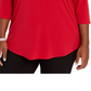 Coleção Feminina JM Plus Size Túnica com Ombros Descobertos e Acabamento Diamonte Vermelho Médio Tamanho 3X