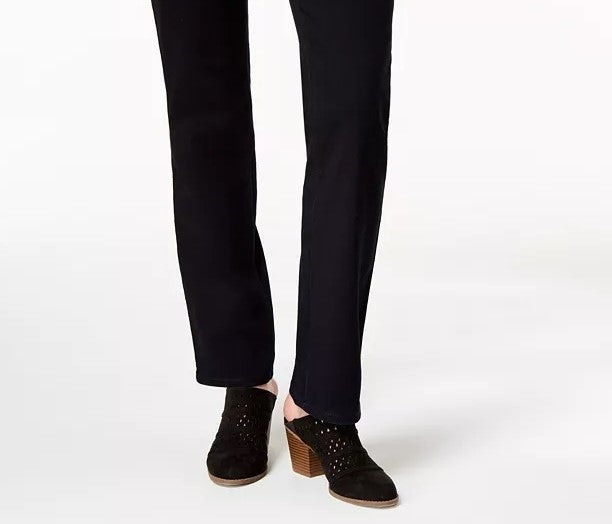 Calça jeans feminina estilo &amp; co com controle de barriga e perna reta, azul escuro, tamanho 4