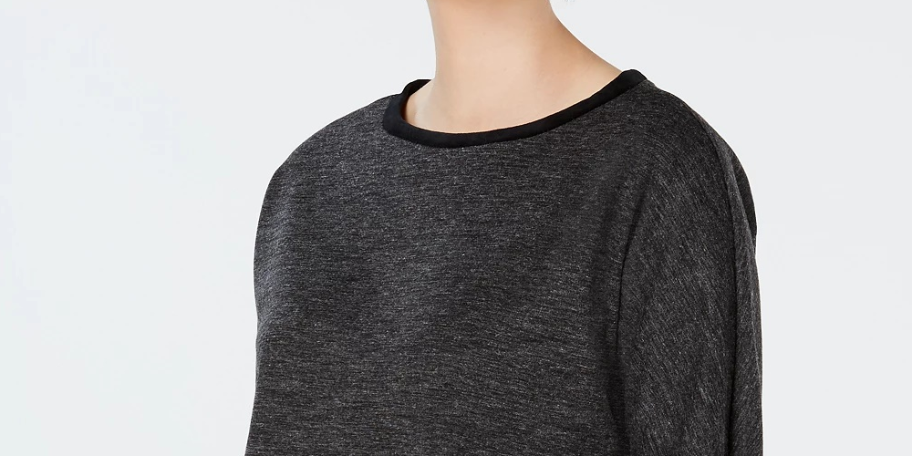 Charter Club Top feminino pequeno com mangas amarradas, preto, tamanho pequeno pequeno