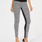 Legging feminina INC International Concepts Petite Houndstooth Front Ponte Back, preta, tamanho 6