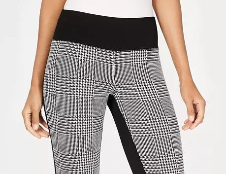Legging feminina INC International Concepts Petite Houndstooth Front Ponte Back, preta, tamanho 6