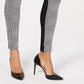 Legging feminina INC International Concepts Petite Houndstooth Front Ponte Back, preta, tamanho 6