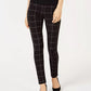 Legging feminina pequena xadrez frontal da INC International Concepts, preta, tamanho 1