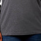 Blusa feminina Karen Scott de algodão com acabamento em botões, cinza, tamanho pequeno