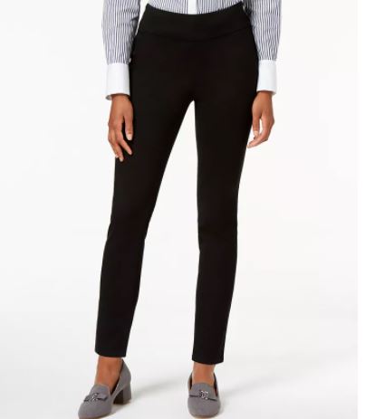 Calça jeans feminina Charter Club Petite Pull On Slim Leg, preta, tamanho 4P