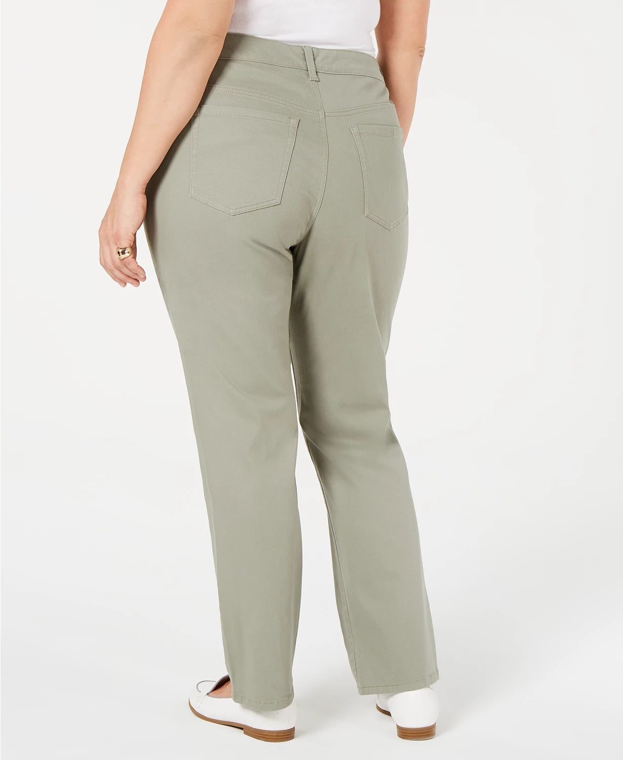Calça feminina plus size Charter Club Twill Lexington verde tamanho 28W