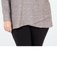 Ideology Top feminino plus size com decote careca e bainha tulipa cinza escuro tamanho 3X