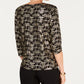 JM Collection Top Feminino Petite Estampado Jacquard Preto Tamanho Médio