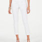Calça jeans estilo boyfriend feminina, branca, tamanho extra grande